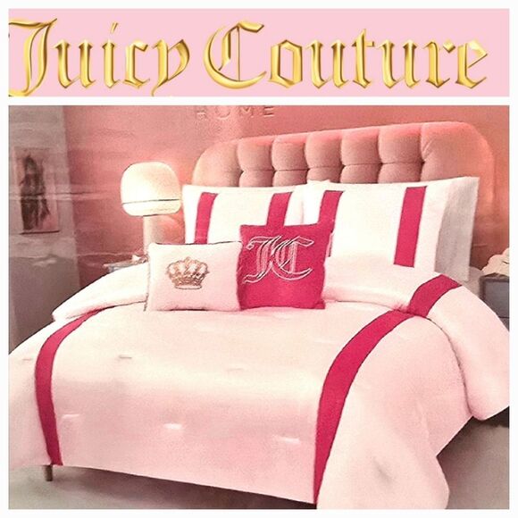 Juicy Couture Home The Rose Collection 5-Piece Full/Queen Designer Bed Set - Picture 1 of 5